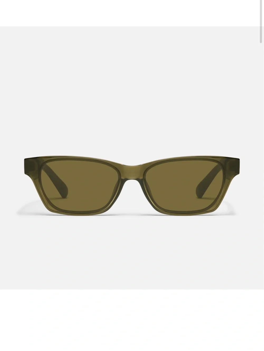 Quay In the City Olive Green Rectangular Sunglasses